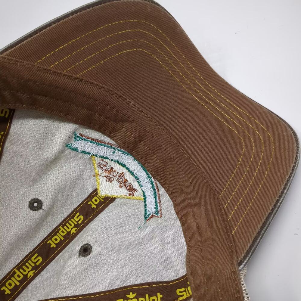 Simplot Baseball Cap Brown Beige OS Strapback Gro… - image 8